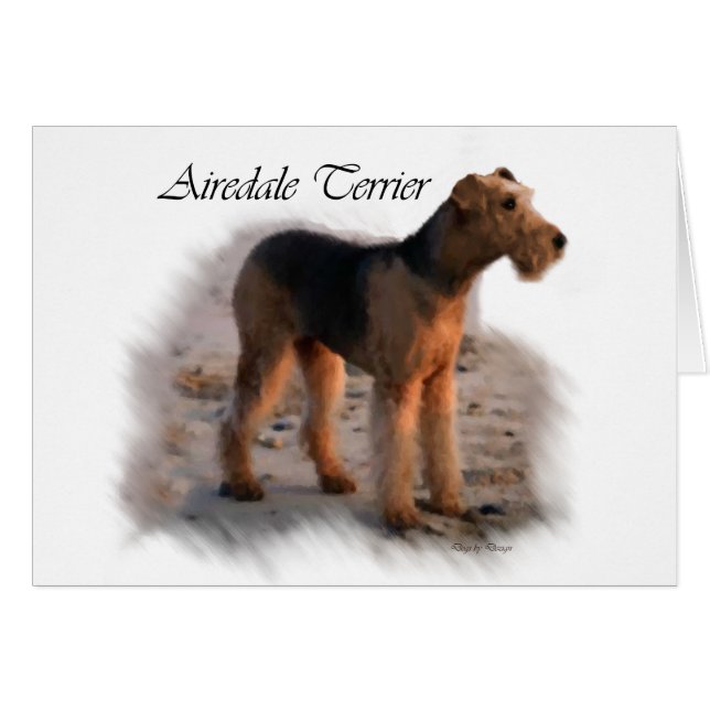 Airedale Terrier Art Gifts Hälsningskort (Framsidan Horizontal)