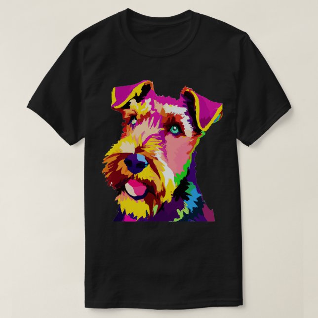 Airedale Terrier Art Hund älskare-gåvor T Shirt (Design framsida)
