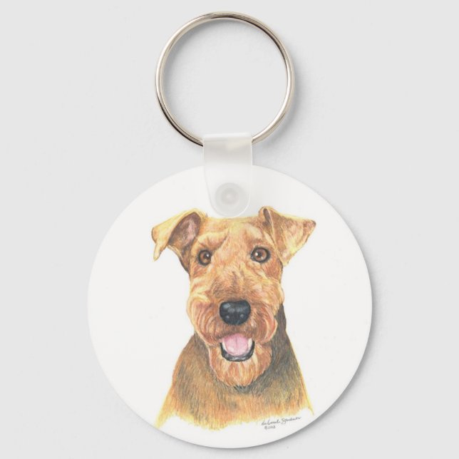 Airedale Terrier Art Nyckelring (Framsida)