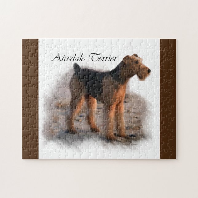 Airedale Terrier Art Pussel (Horisontell)
