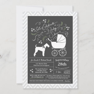 Airedale Terrier Baby Shower Gender Neutral Inbjudningar