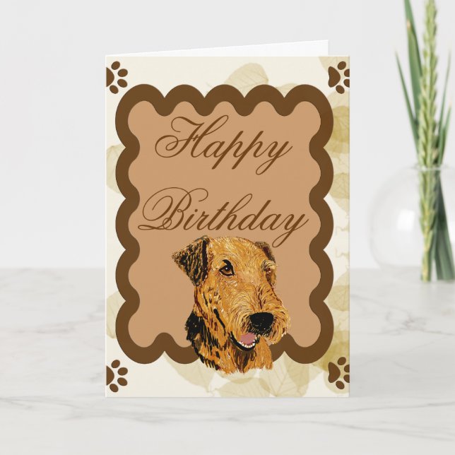 Airedale Terrier ~ Birthday Tan Löv Kort (Framsida)