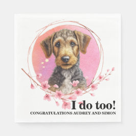 Airedale Terrier Bröllop Napkins with Hundar Photo Pappersservett