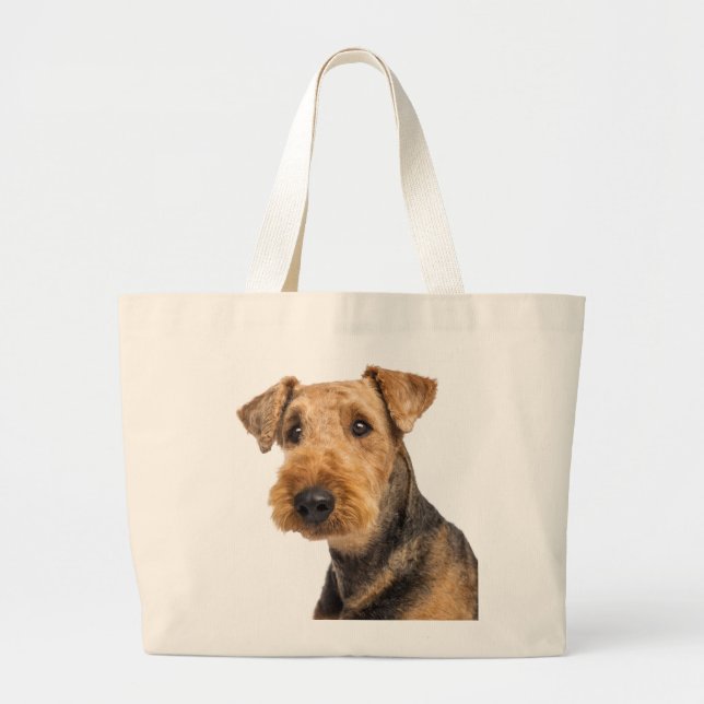 Airedale Terrier Brown & Black Puppy Hund Jumbo Tygkasse (Framsidan)