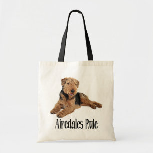 Airedale Terrier Brown och Black Puppy Hund Tygkasse