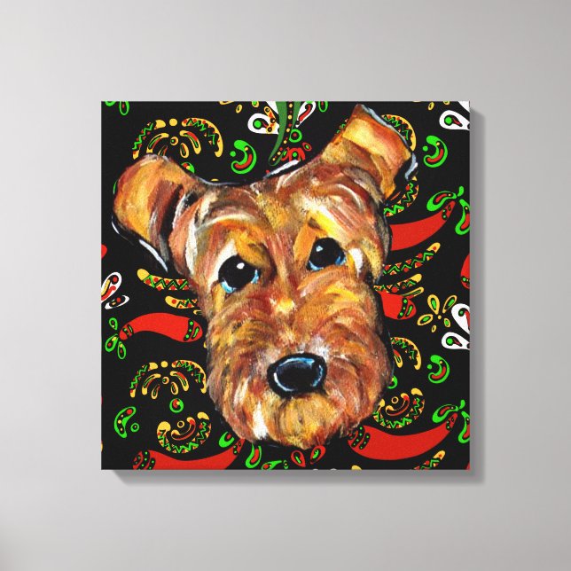 AIREDALE TERRIER CANVASTRYCK (Framsida)