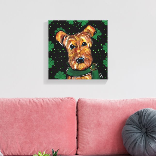 AIREDALE TERRIER CANVASTRYCK (Insitu (Vardagsrum))
