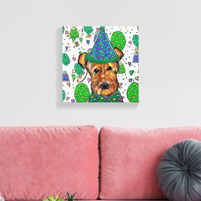 AIREDALE TERRIER CANVASTRYCK (Insitu (Vardagsrum))