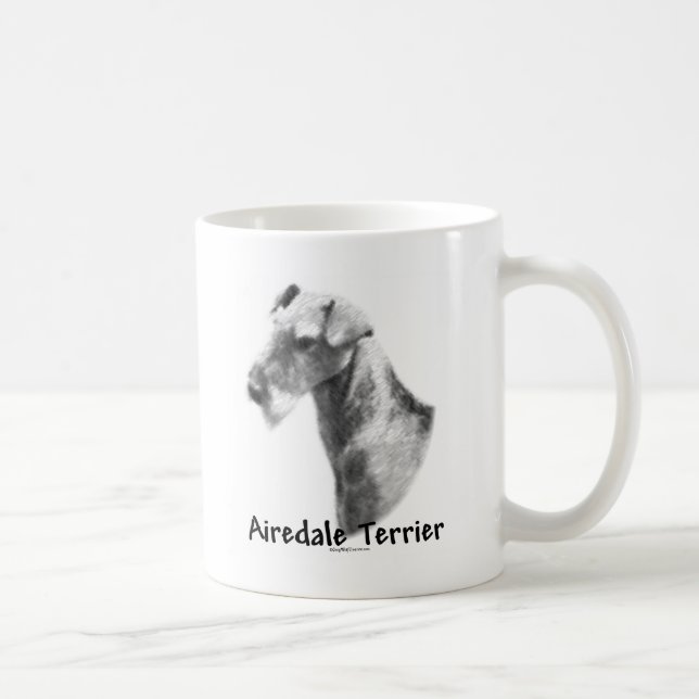 Airedale Terrier Charcol Kaffemugg (Höger)