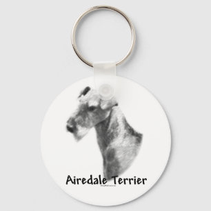 Airedale Terrier Charcol Keychain Nyckelring