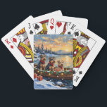 Airedale Terrier Christmas Boat Holiday Casinokort<br><div class="desc">Bring bold, spirited charm to your holiday season with this handsome Airedale Terrier Christmas design! This magical scene features three proud, wire-coated Airedale Terriers sitting attentively in a cozy wooden boat, gently floating on a serene snowy lake at sunset. The boat is beautifully adorned with glowing Christmas string lights and...</div>