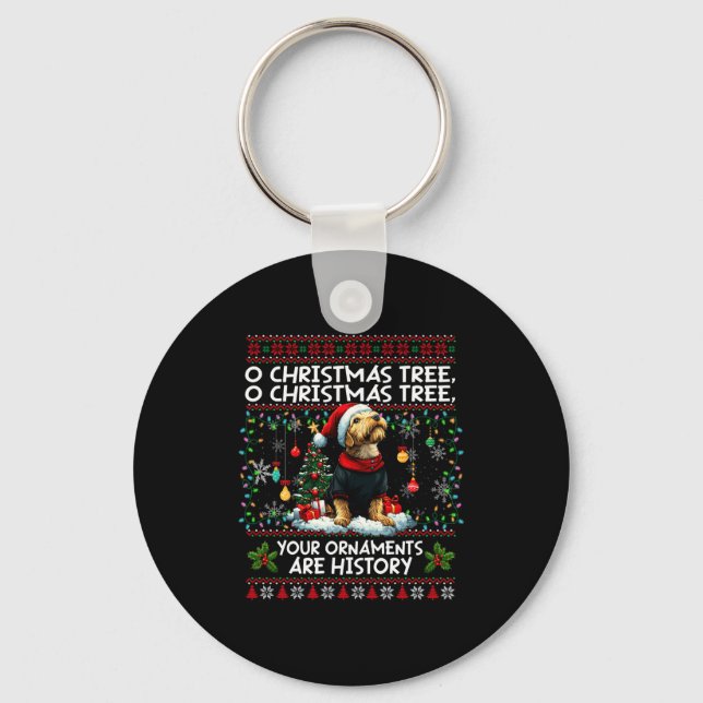 Airedale Terrier Christmas Tree Decorations Dog Lo Nyckelring (Framsida)