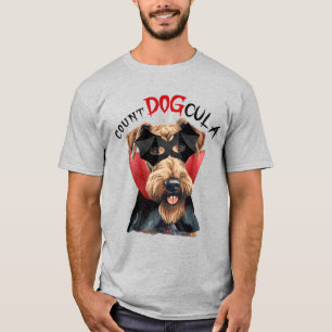 Airedale Terrier Count DOGcula Rolig hund Älskare T Shirt