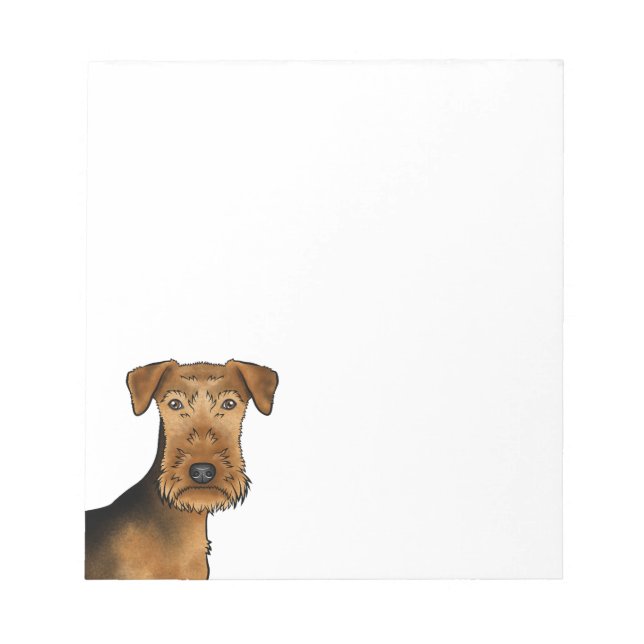 Airedale Terrier Cute Hund Head Bingley Terrier Anteckningsblock (Framsida)