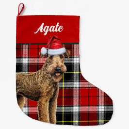 Airedale Terrier Cute Hund Play-julklapp Stor Julstrumpa