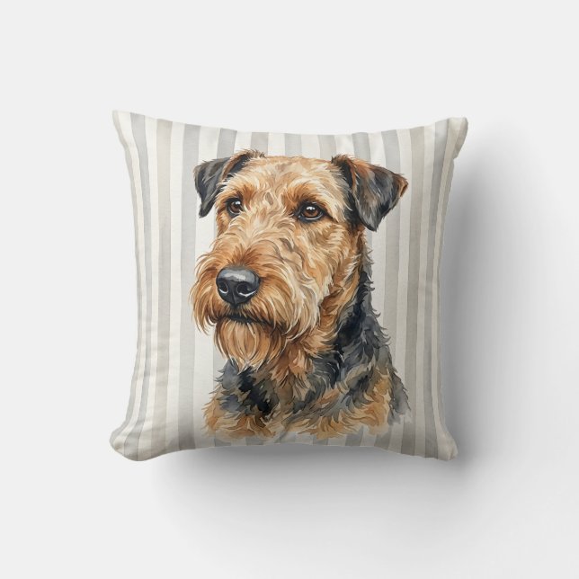 Airedale Terrier Dekorativ Kudd Kudde (Framsida)