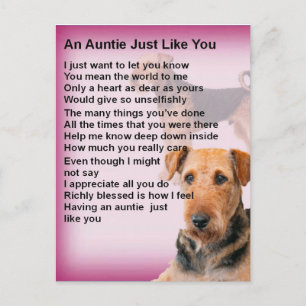 Airedale Terrier Design - Auntie dikt Vykort