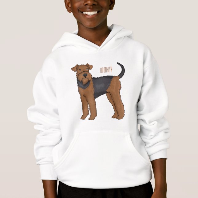 Airedale terrier dog cartoon illustration t shirt (Framsida)