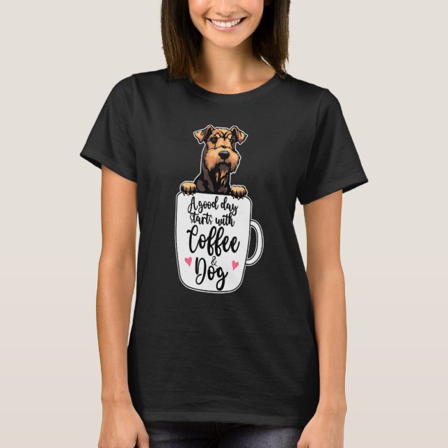 Airedale Terrier Dog Coffee Mug Dog   T Shirt (Framsida)