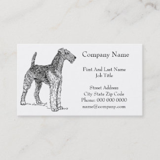 Airedale Terrier Elegant Hund Teckning Visitkort