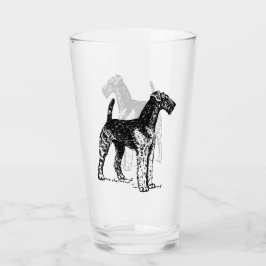 Airedale Terrier Engrave Glaskopp