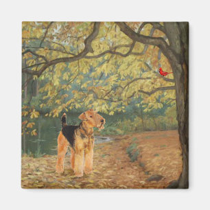 Airedale Terrier Fågelskådning Magnet