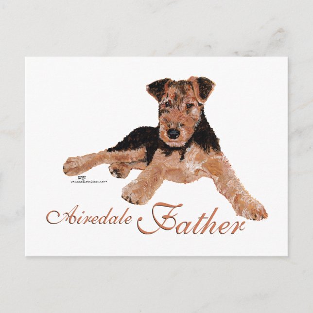 Airedale Terrier Fars Dag Vykort (Framsida)