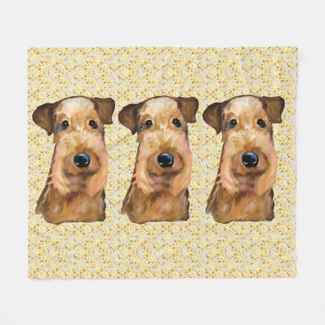AIREDALE TERRIER             FLEECEFILT (Framsidan (Horisontell))