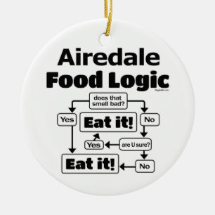 Airedale Terrier Food Logic Julgransprydnad Keramik