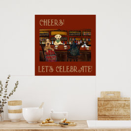 AIREDALE TERRIER & FRIENES POSTER