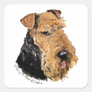Airedale Terrier Fyrkantigt Klistermärke
