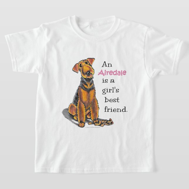 Airedale Terrier Girls Best Friend Tee (Laydown)