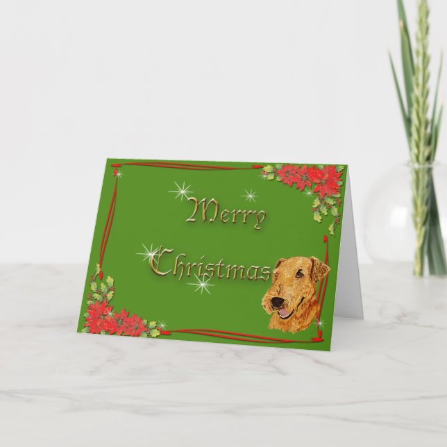 Airedale Terrier God jul Helgkort (Framsida)