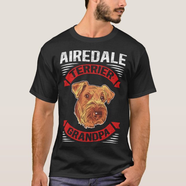 Airedale Terrier Grandpa Dog Owner Airedale Terrie T Shirt (Framsida)