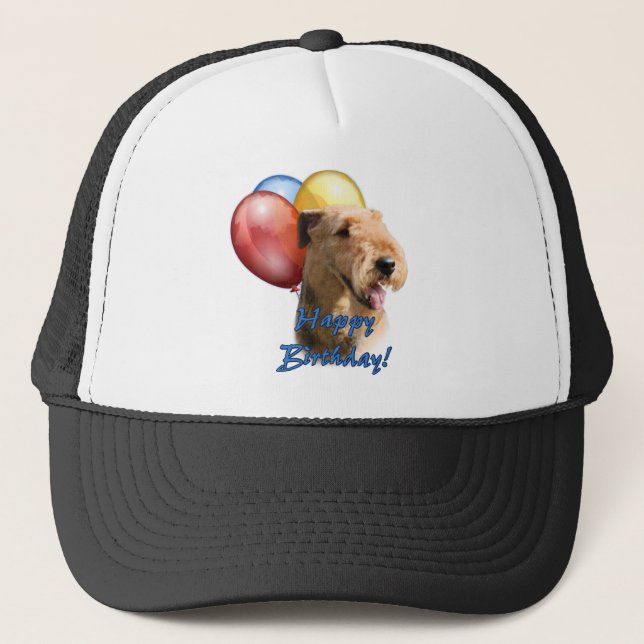 Airedale Terrier Grattis på födelsedagen Balloon Keps (Framsida)
