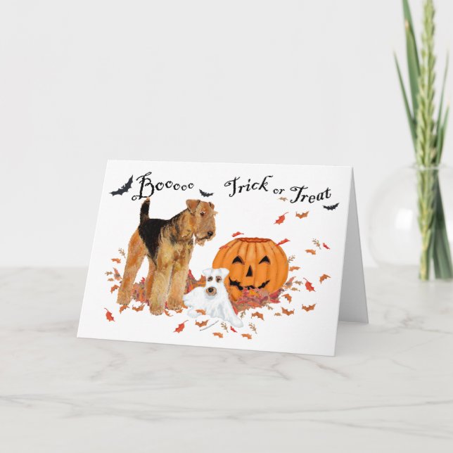 Airedale Terrier Halloween Kort (Framsida)
