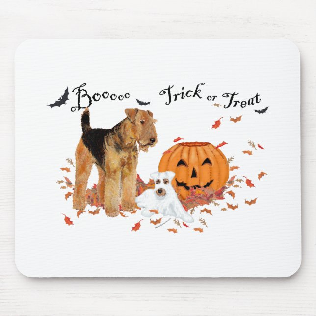 Airedale Terrier Halloween Musmatta (Framsidan)