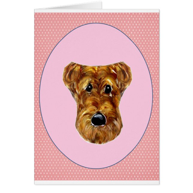 AIREDALE TERRIER HÄLSNINGSKORT (Framsidan)