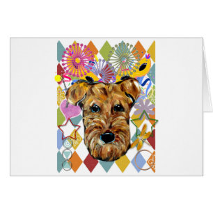 AIREDALE TERRIER HÄLSNINGSKORT