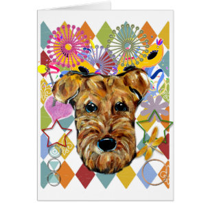 AIREDALE TERRIER HÄLSNINGSKORT