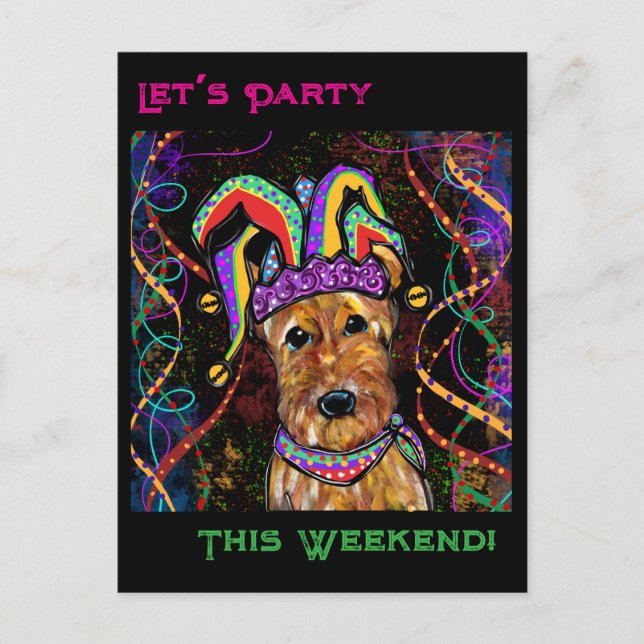 AIREDALE TERRIER   HELG VYKORT (Framsida)