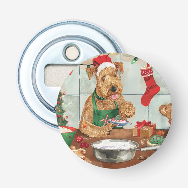 Airedale Terrier Holiday Baking: Festiv jul Flasköppnare (Framsidan)