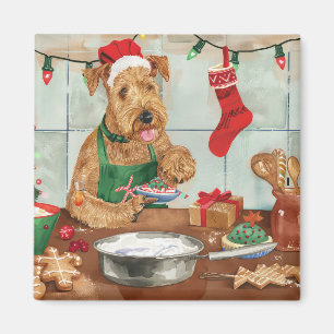 Airedale Terrier Holiday Baking: Festiv jul Magnet
