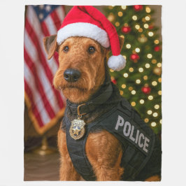 Airedale Terrier Holiday Card Fleecefilt