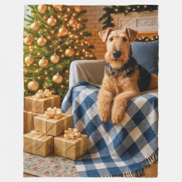 Airedale Terrier Holiday Fleecefilt