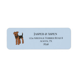 Airedale Terrier Hund Adressetiketter Returadress Etikett