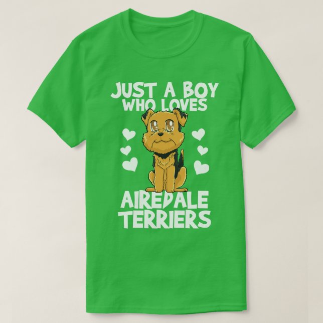Airedale Terrier Hund älskare Kawaii T Shirt (Design framsida)