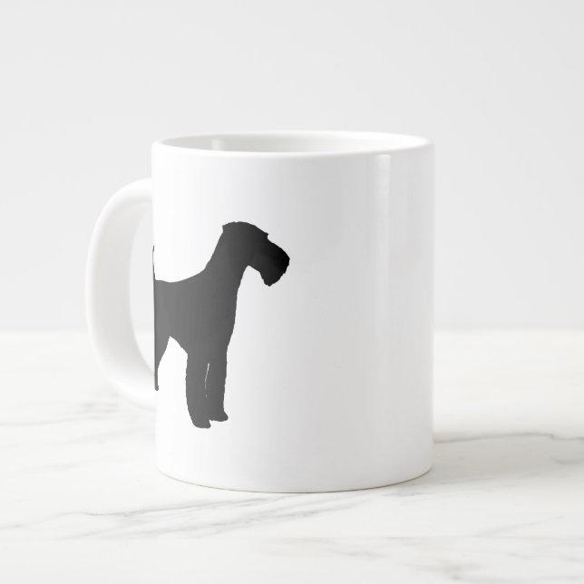 Airedale Terrier Hund aveln Silhouettes Jumbo Mugg (Framsida vänster)