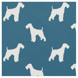 Airedale Terrier Hund aveln Silhouettes Mönster Tyg
