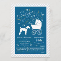 Airedale Terrier Hund Baby Shower Blue Boy
